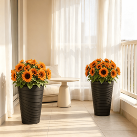18 Inch Tall Flower Pots Set of 2 with Insert Bucket And Handle Design for Home Garden Decor