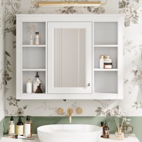 35'' x 28'' Medicine Cabinet, Wall Mounted Bathroom Storage Cabinet, Modern Bathroom Wall Cabinet with Mirror