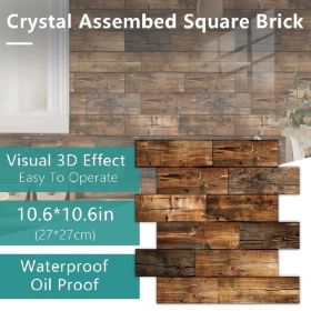 10 PCS 3D Wall Brick Self Adhesive Removable Wallpaper 11.8 x 11.8 Inch Wallpaper Brick Breakaway Wall Decals Vintage Faux Brick Wallpaper Brown