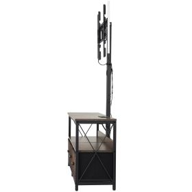 52" TV Stand with Mount for up to 75 in TVs, Entertainment Center with Power Outlet & LED Lights