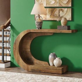 110 Cm C-Shaped Mid-Century Modern Console Table for Entrance Area Living Room Decorative Furniture