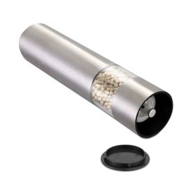Electric Salt Pepper Grinder With Light Adjustable (Option: Silver)