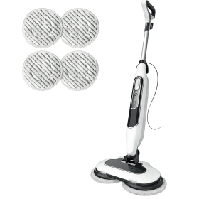 Dual Head Hard Floor Steam Mop, 3 Adjustable Steam Modes, LED Headlights, Lightweight for Home Tile Cleaning (Color: White)
