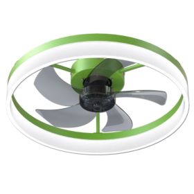 Ceiling Fan With Light Dimmable LED Recessed Mount Slim Modern Ceiling Fan Unavailable Platforms- Temu (Option: Green)